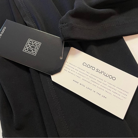 Clara Sunwoo Modern Tie Front Cardigan Black Size XL - Picture 2 of 14